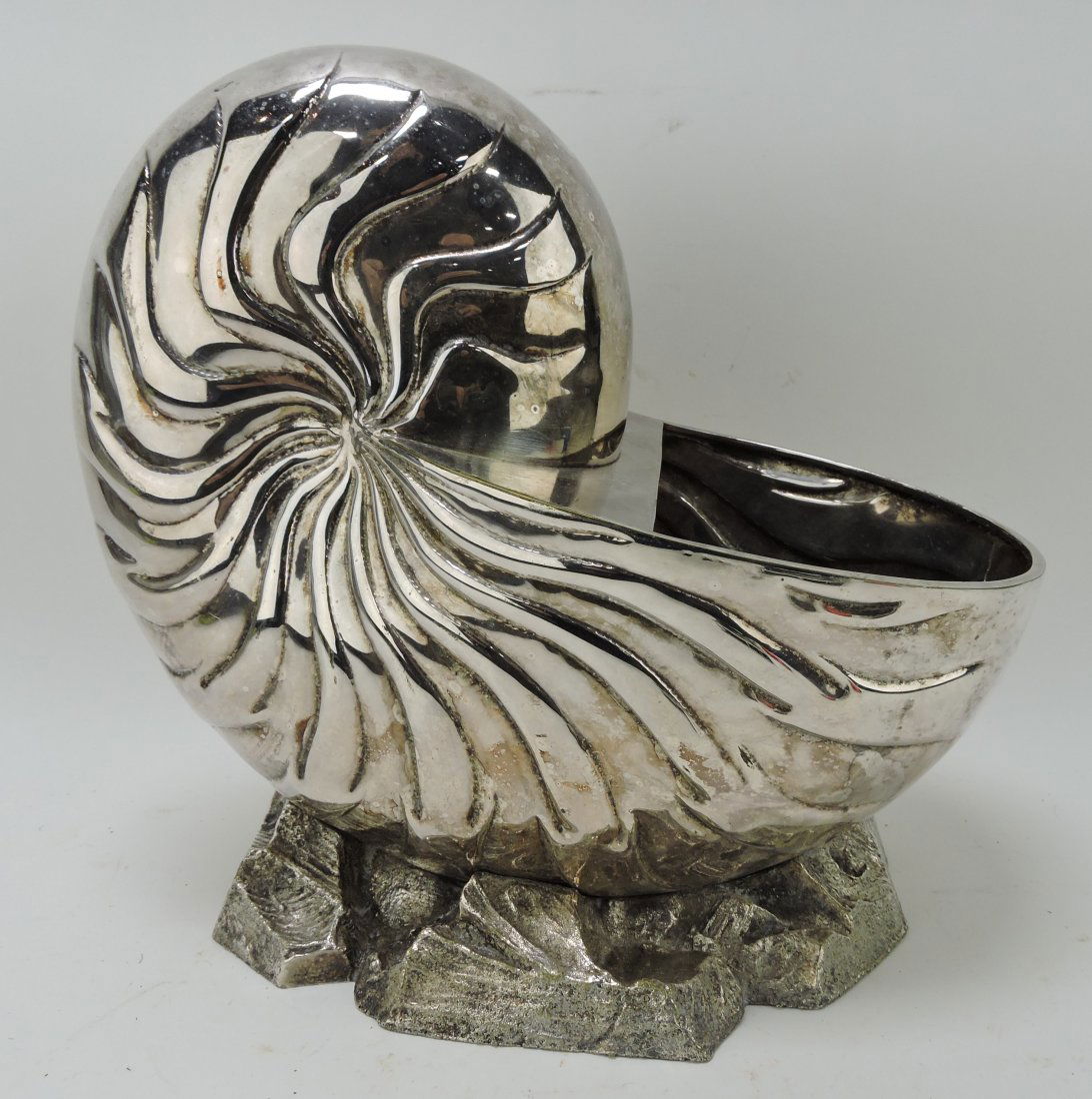 Silverplate large shell server, (1 of 1)