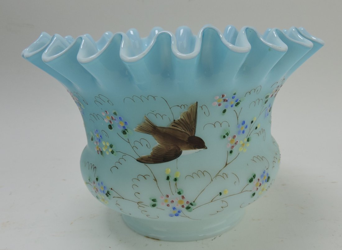 Floral and bird enamel lamp shade, (1 of 1)