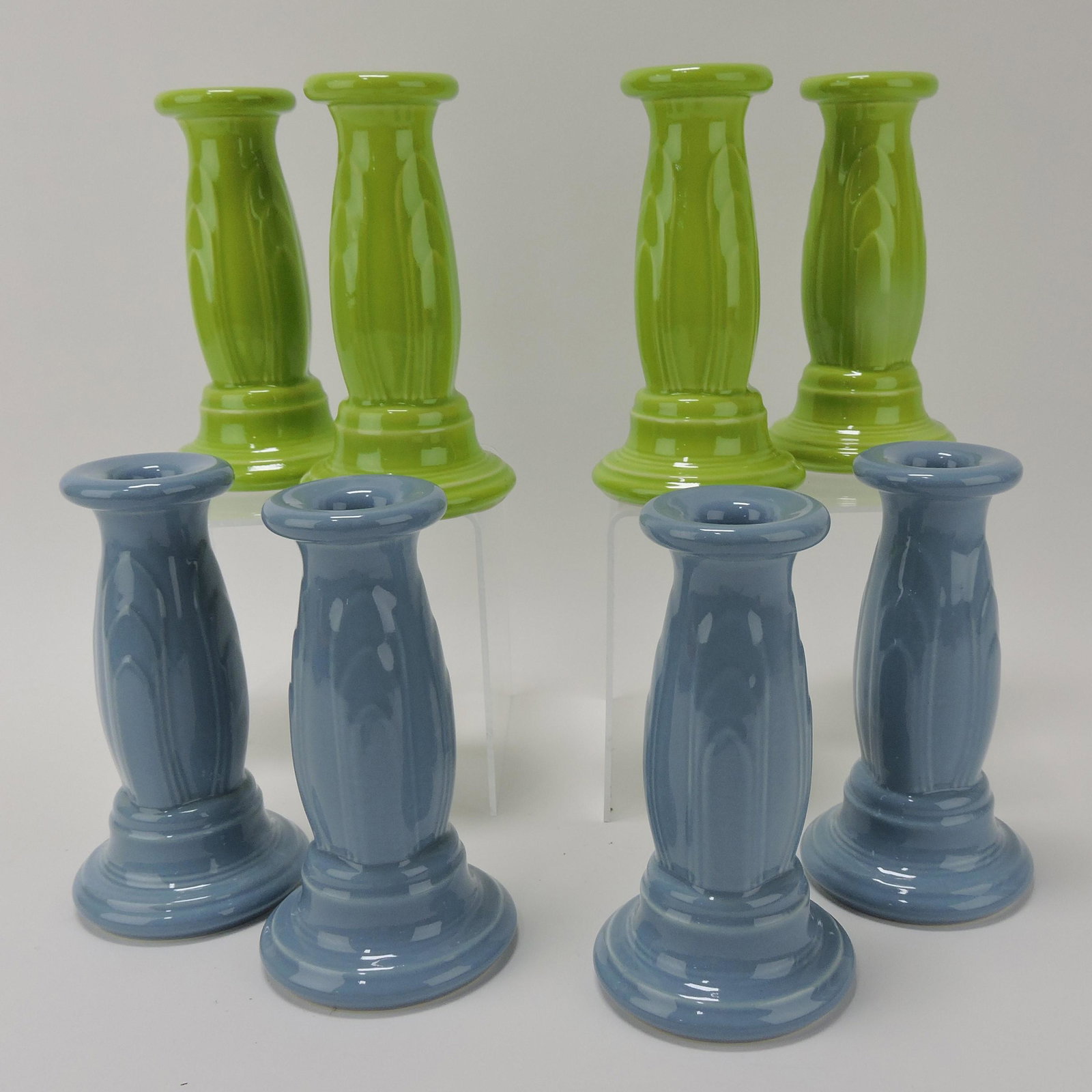 Fiesta Post 86 lot of 4 pair tapered: candle holders, mixed