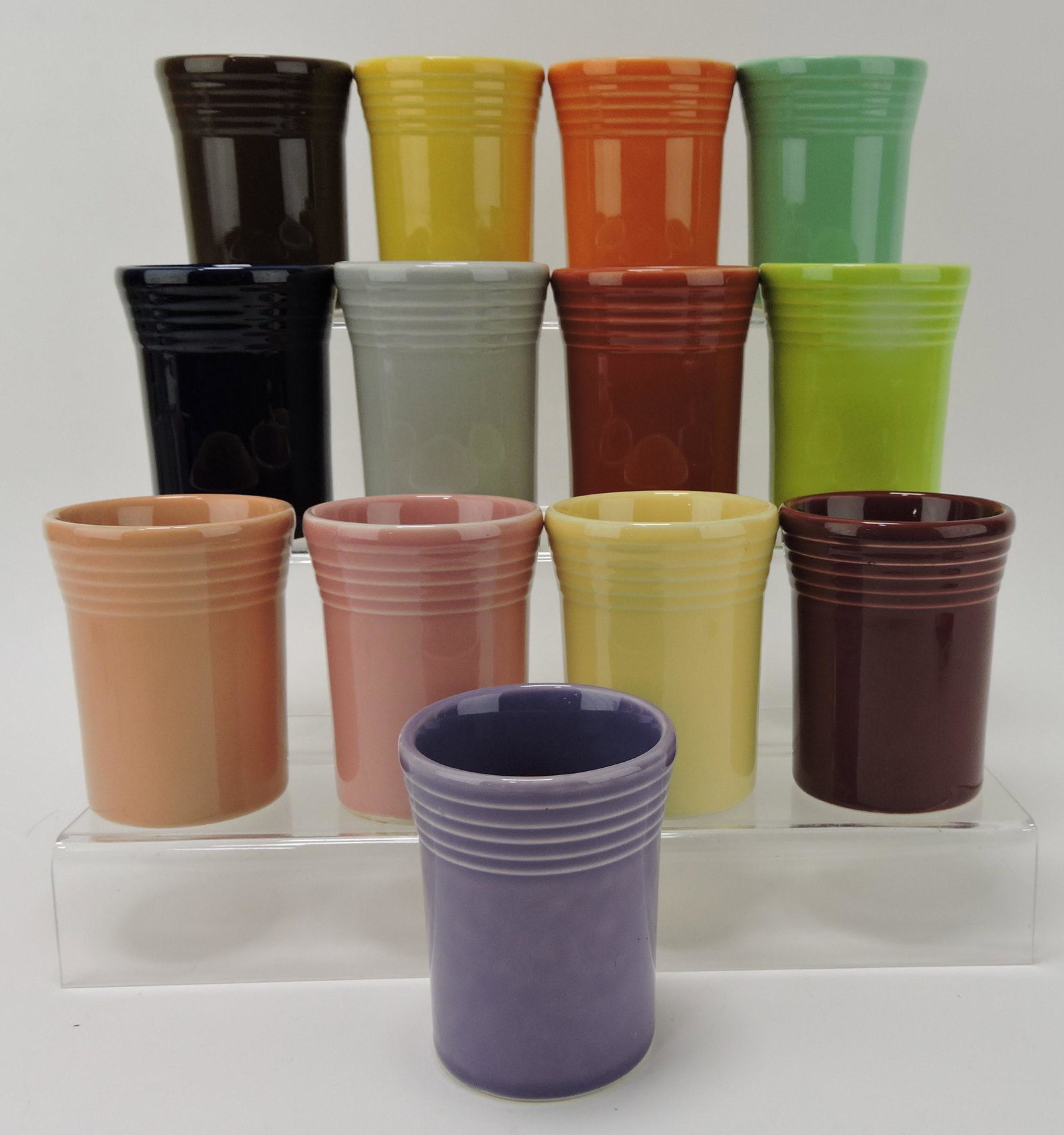 Fiesta Post 86 lot of 13 tumblers,: all different colors
