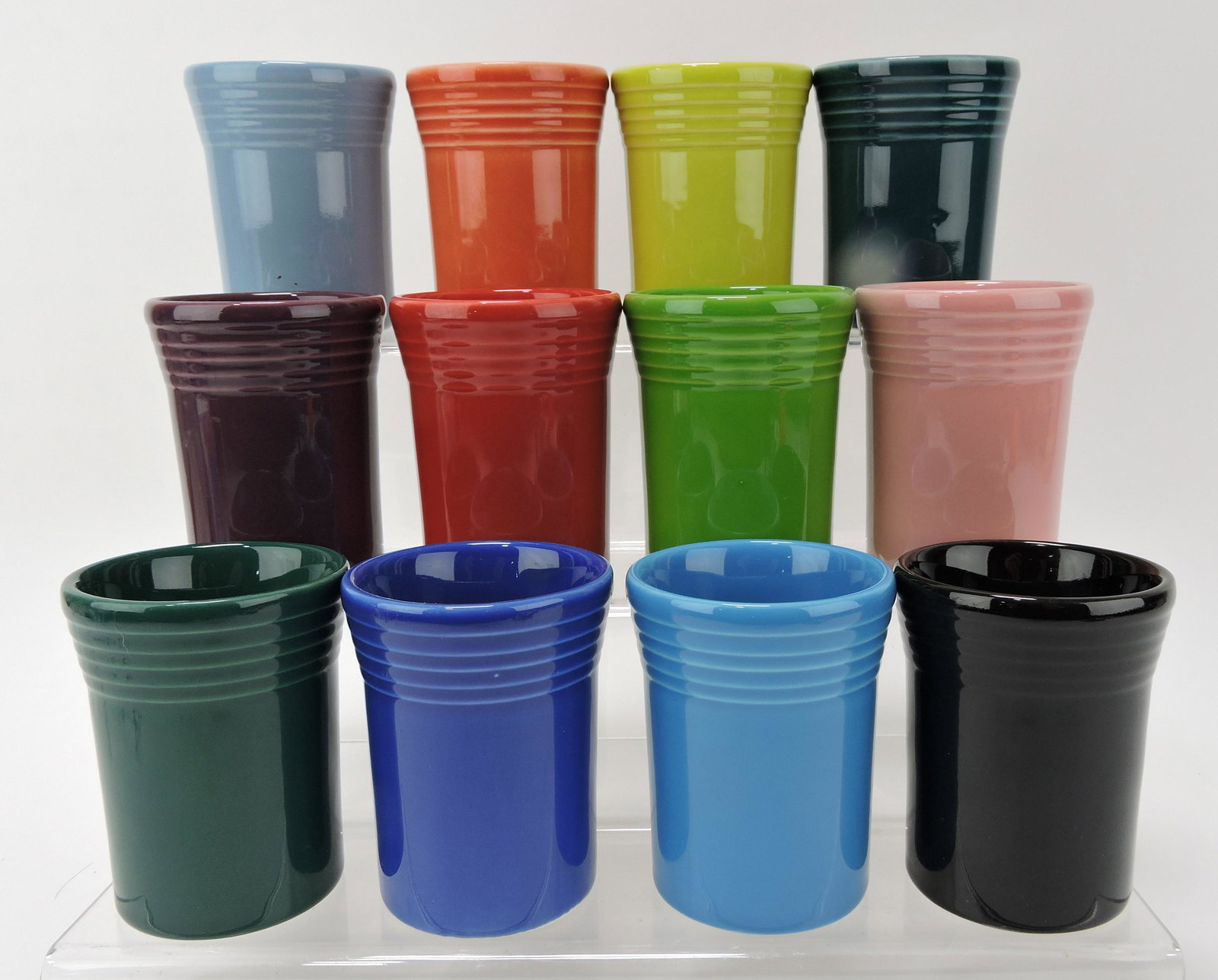 Fiesta Post 86 lot of 12 tumblers,: all different colors