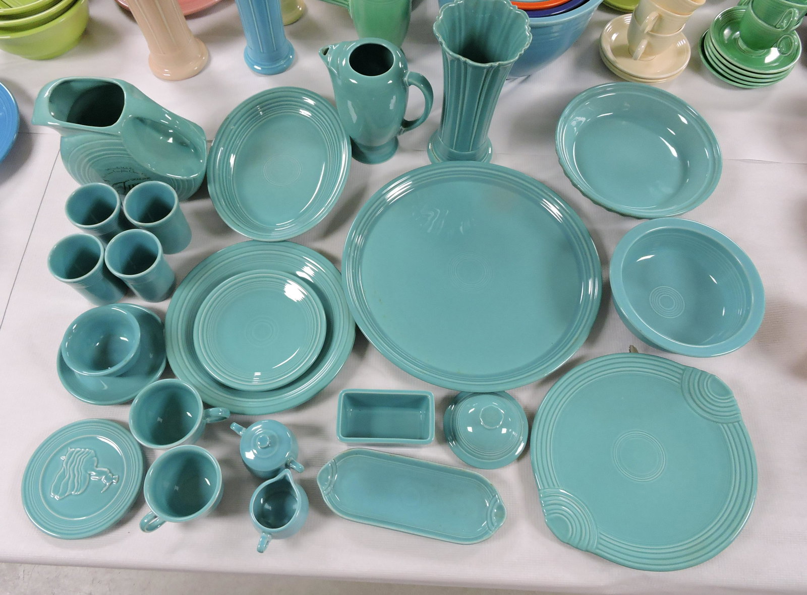 Fiesta Post 86 lot of 24 pieces,: turquoise, various condition