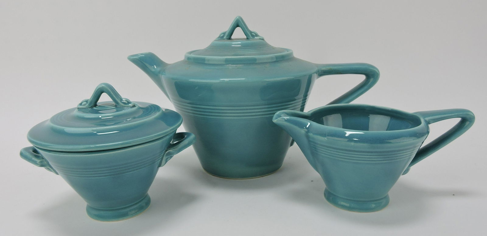 Fiesta Harlequin turquoise teapot, (1 of 1)