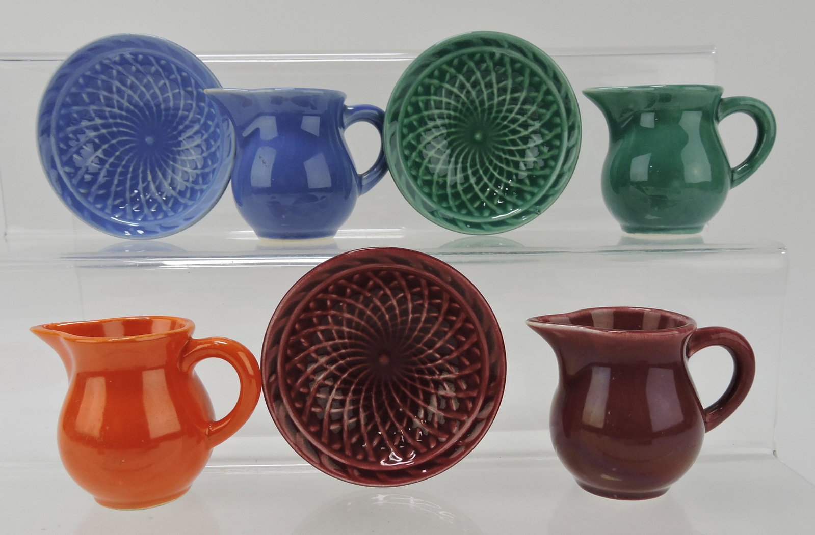 Fiesta Harlequin lot of 4 individual: creamers and 3 nut cups