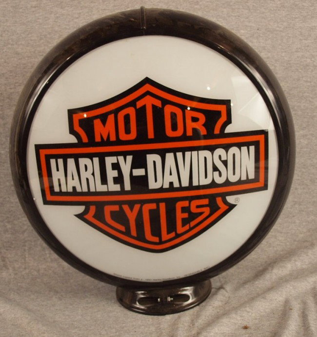 Harley Davidson Motor Cycles gas pump globe: Harley Davidson Motor Cycles gas pump globe