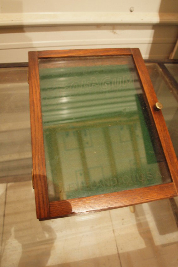 Oak counter top display case, "Kola Gum, Cleveland: Oak counter top display case, "Kola Gum, Cleveland, OH", 9" x 12"