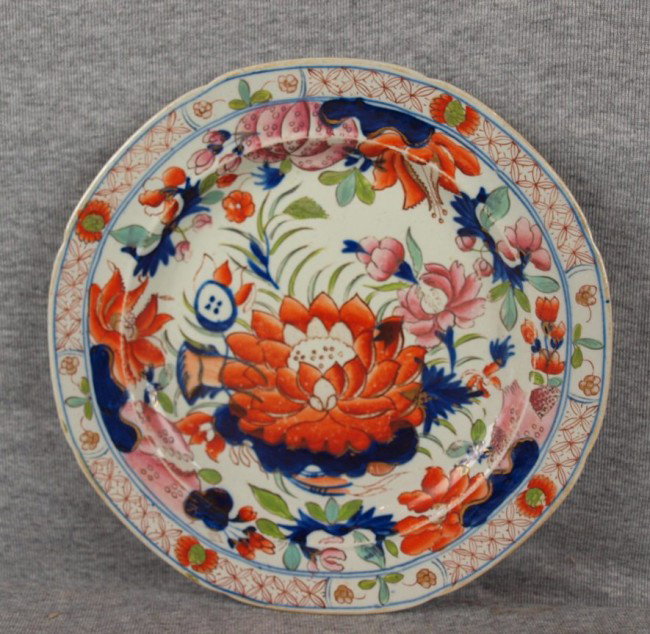 Early Mason's ironstone Gaudy water lily plate, 9 : Early Mason's ironstone Gaudy water lily plate, 9 1/2"