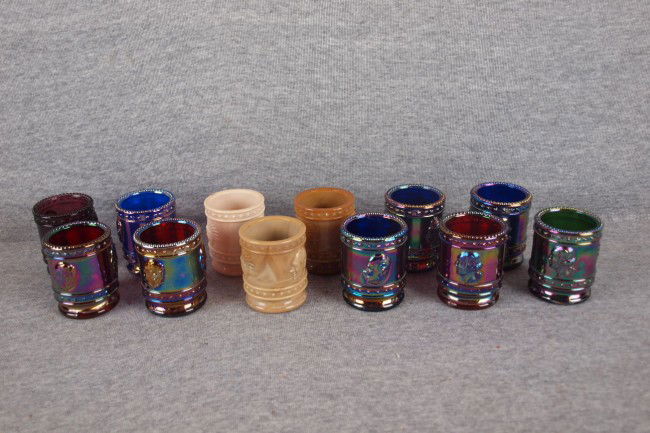St. Clair lot of 12 Washington , Nixon and India: St. Clair lot of 12 Washington , Nixon and Indian toothpick holders