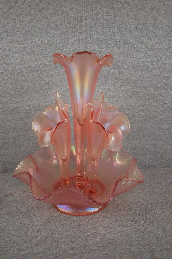 Fenton Velva Rose 4 lily epergne, 13" : Fenton Velva Rose 4 lily epergne, 13"