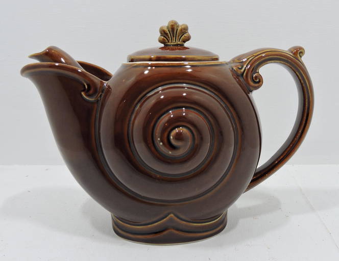 Hall China nautilus teapot, brown (1001) on Jun 23, 2022 Strawser