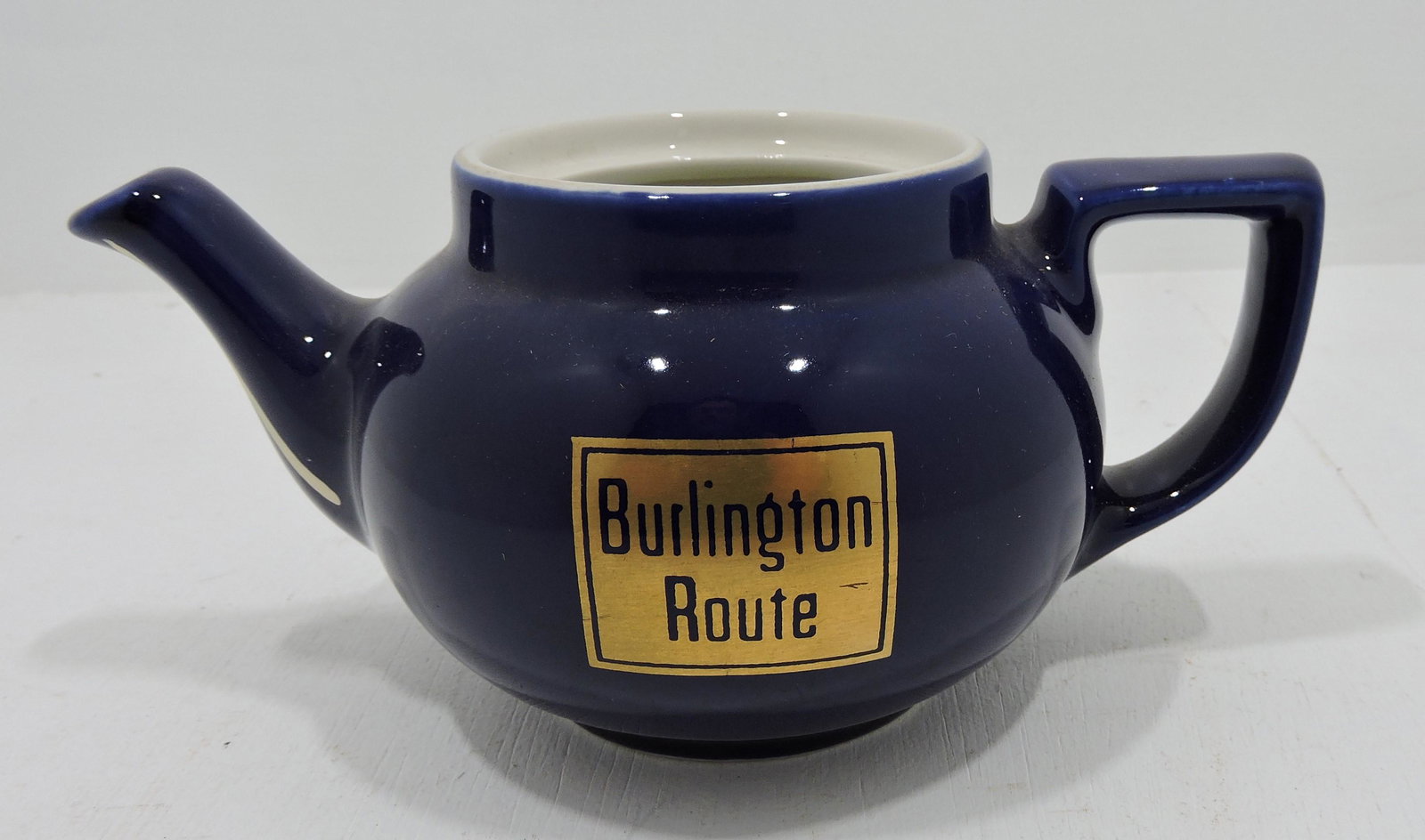 Hall China teapot, 'Burlington Route', (1 of 1)