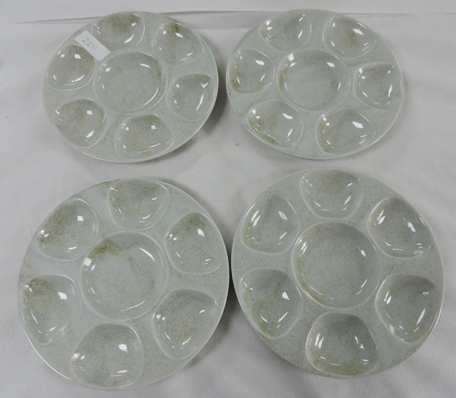 Hall China lot of 4 gray speckled  6 well (1 of 1)