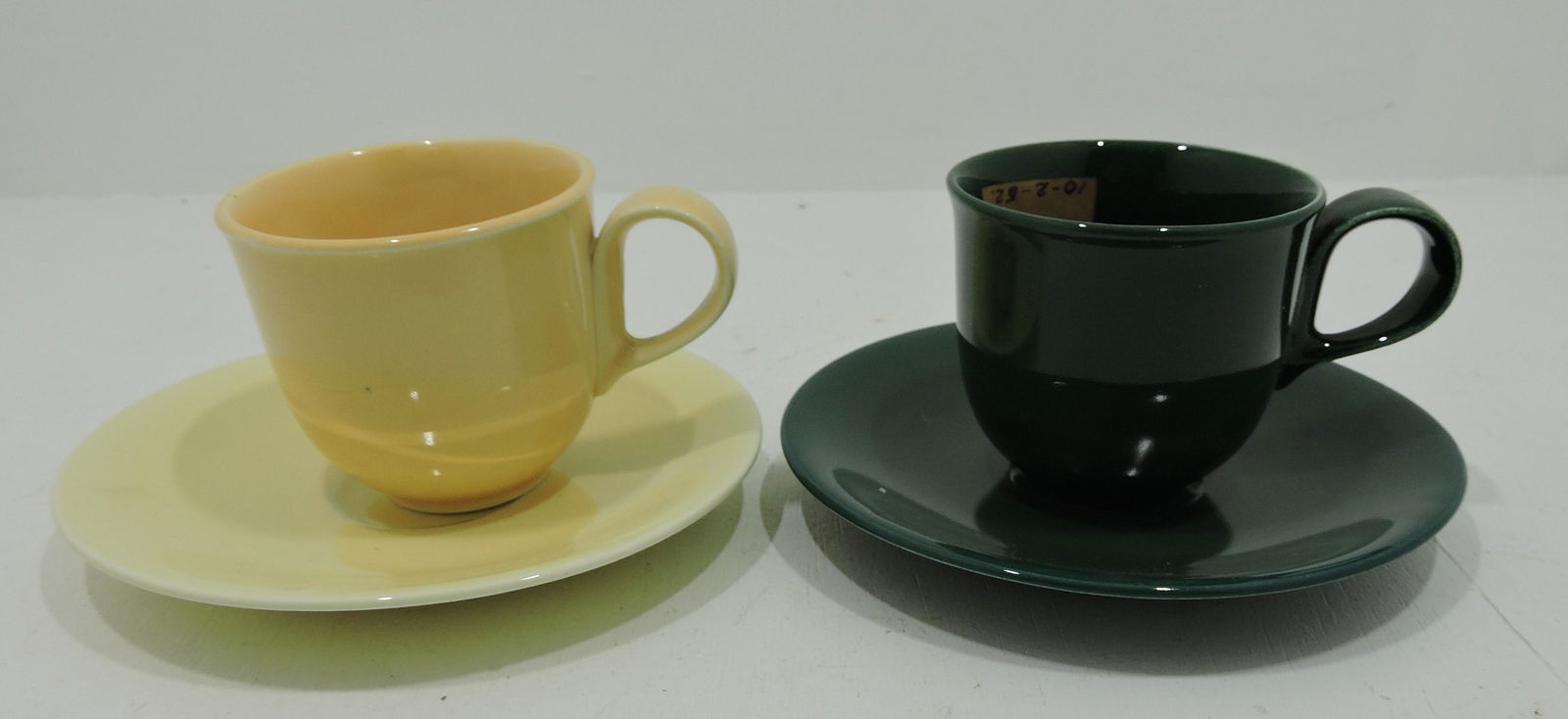 Hall China lot of Eva Zeisel 2 demitasse cups &: saucers