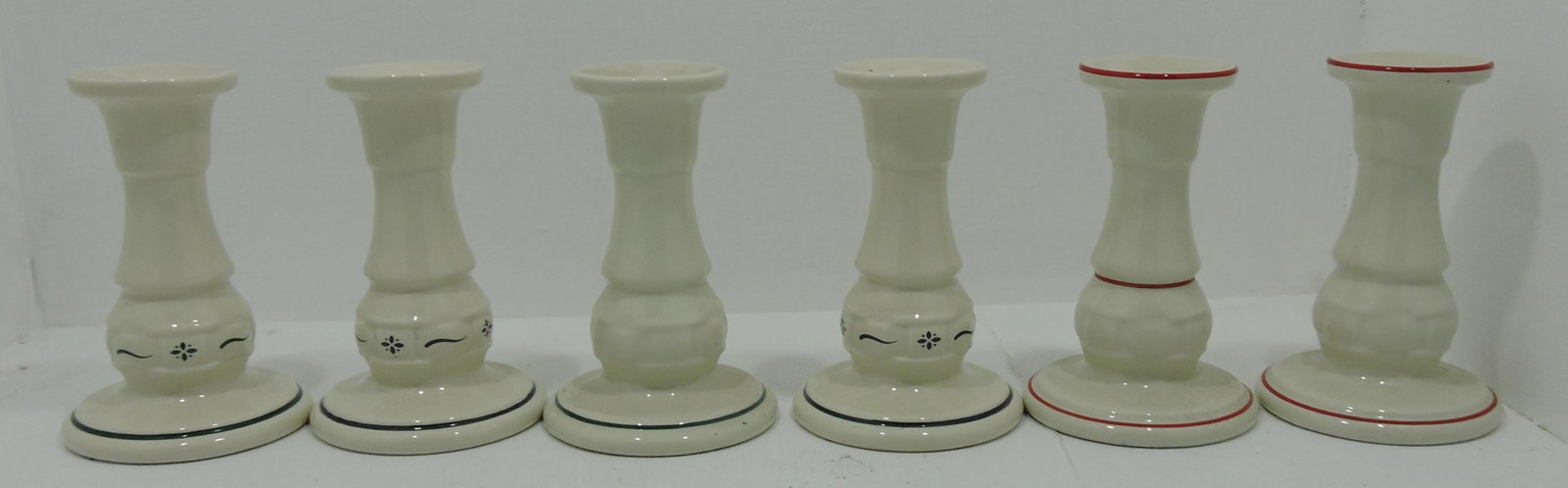 Hall China Longaberger lot of: 6 candle holders