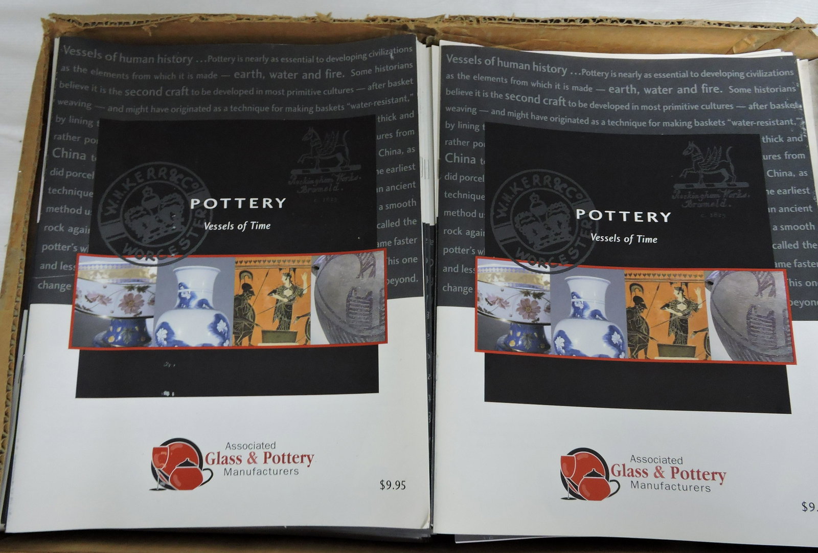 Hall China ephemera case of glass: and pottery manufactures brochures