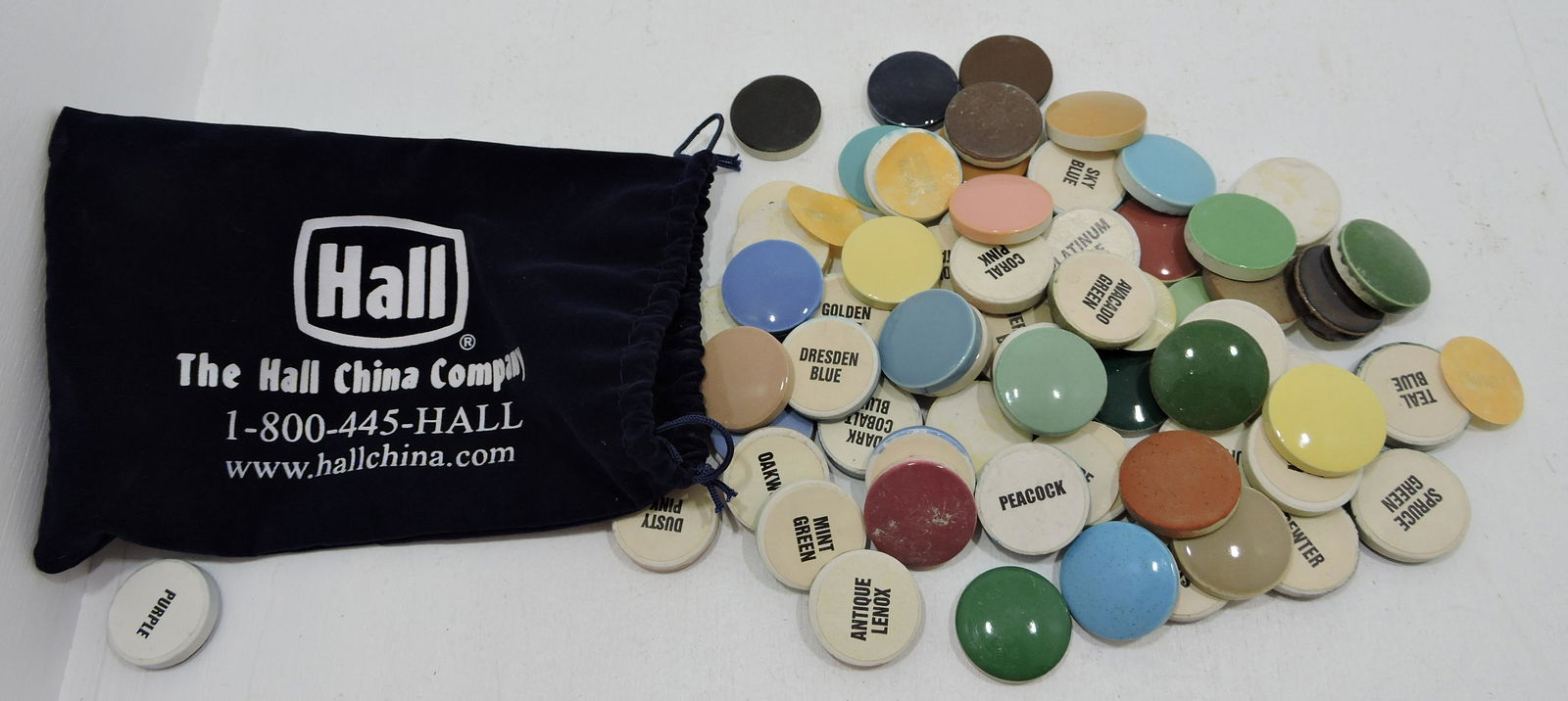 Hall China bag of color discs: .