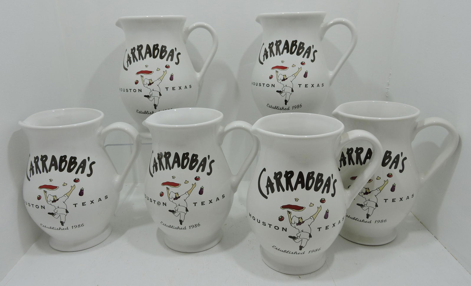 Hall China lot of 6 - 7 1/2" pitchers, (1 of 1)