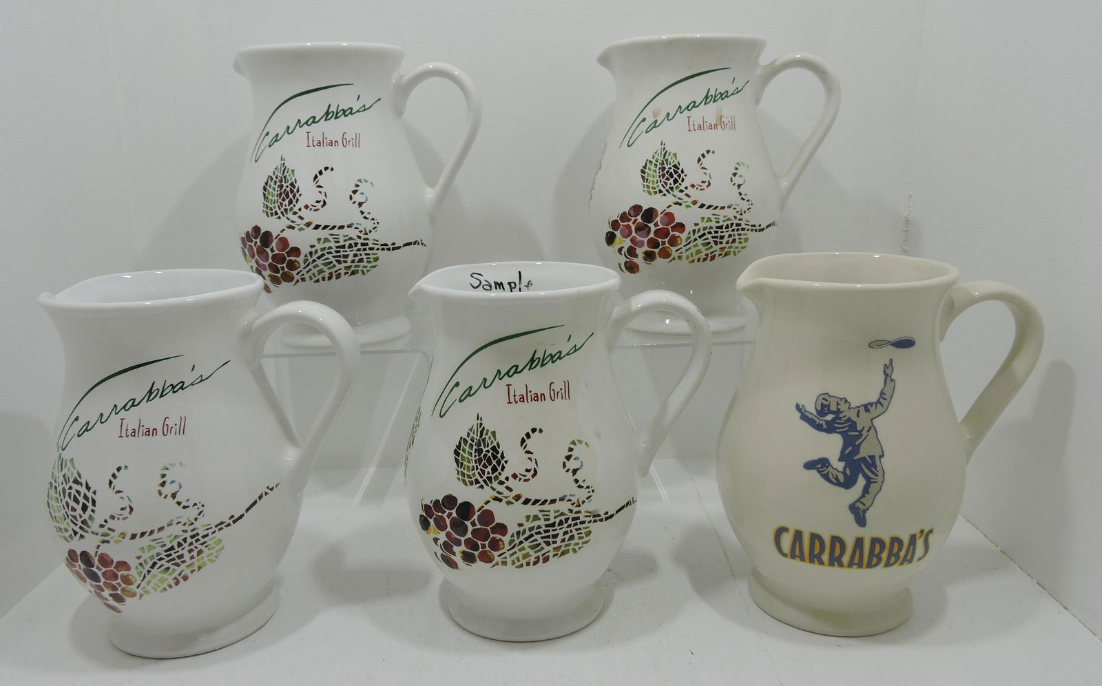 Hall China lot of 5 - 7 1/2" pitchers, (1 of 1)