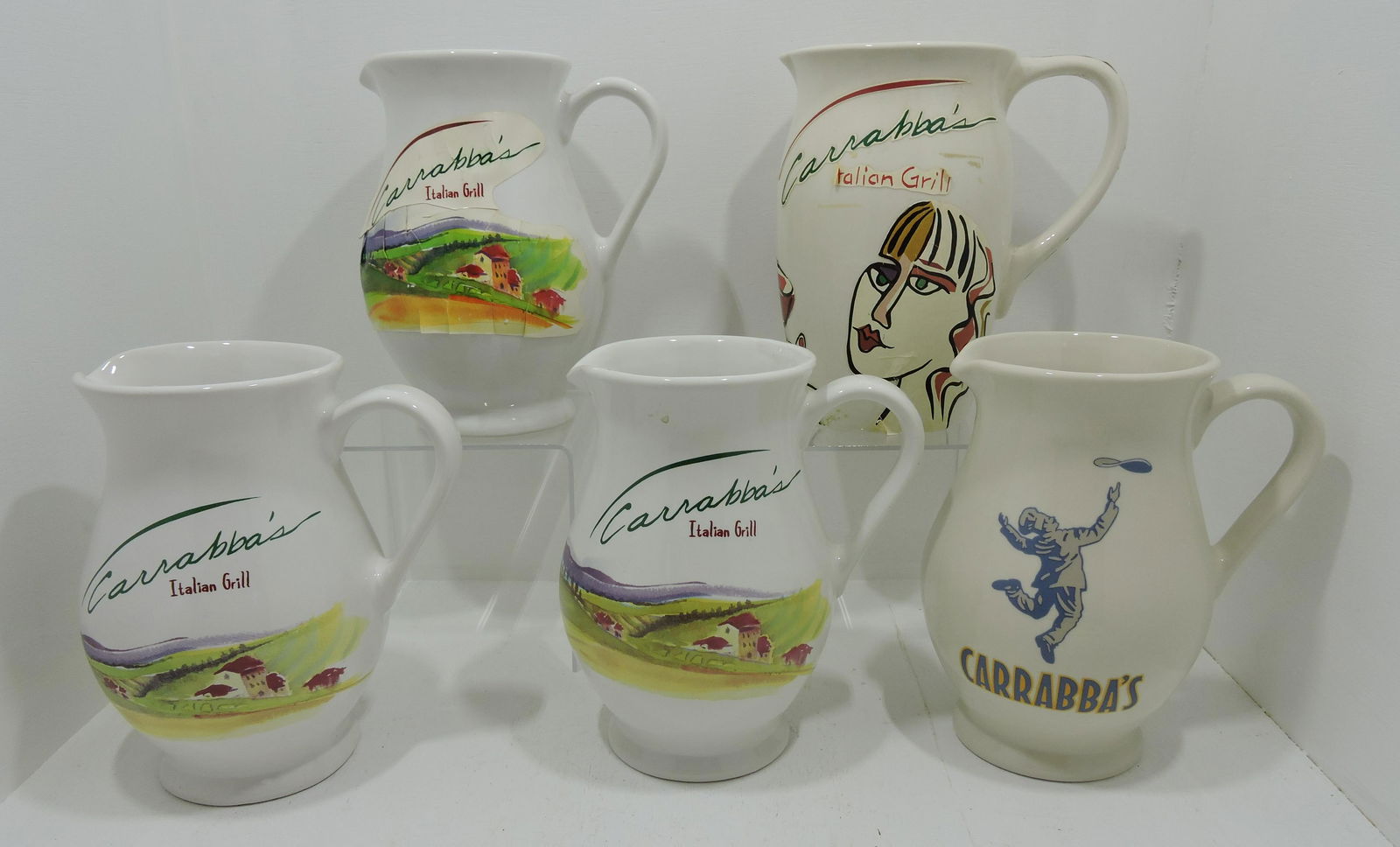 Hall China lot of 5 - 7 1/2" pitchers, (1 of 1)