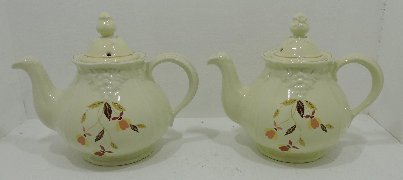 Hall China Autumn Leaf lot of 2: teapots, 2006 NALCC