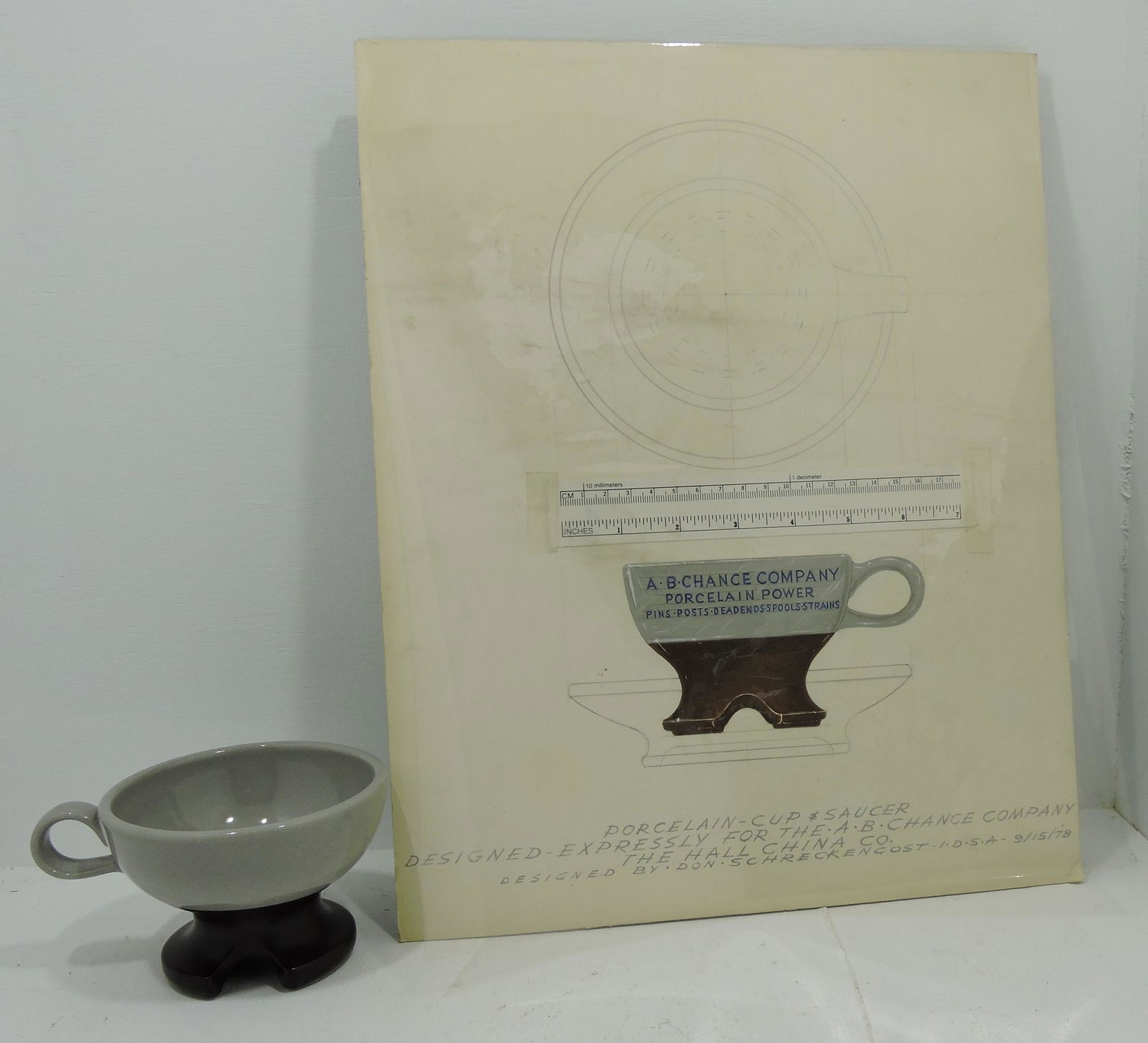 Hall China coffee cup with design drawing (1 of 1)