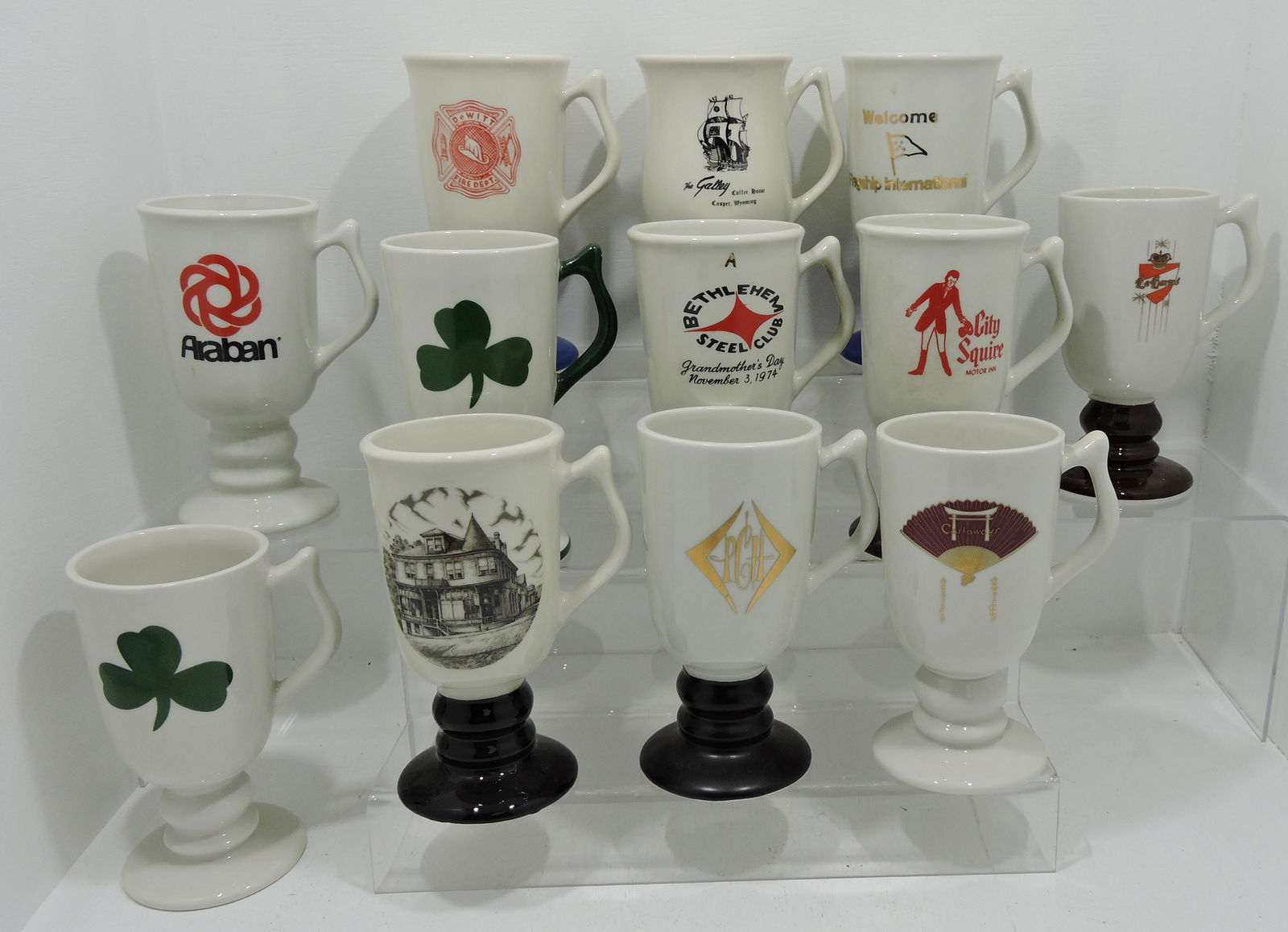 Hall China lot of 12 pedestal mugs (1 of 1)