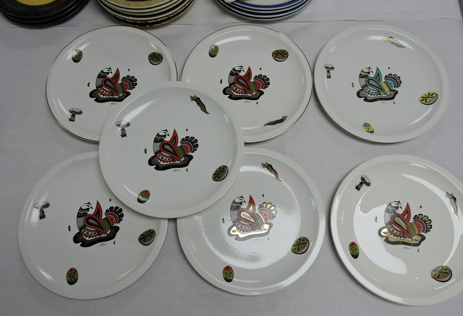 Hall China lot of 7 Hostess ware plates, (1 of 1)