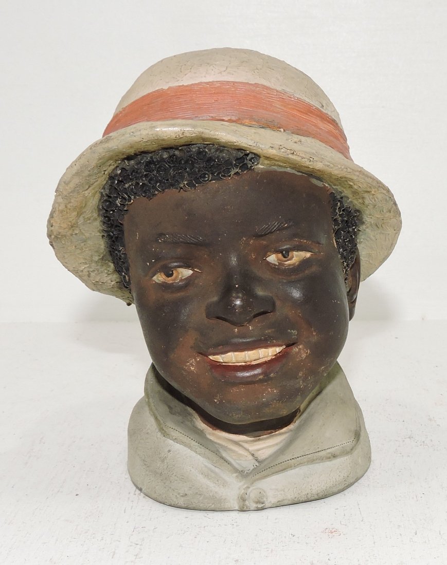 Black Americana terra cotta humidor: of a man, 5"