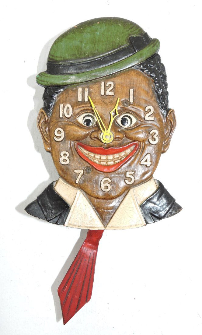 Black Americana Lux wall clock, 8": .