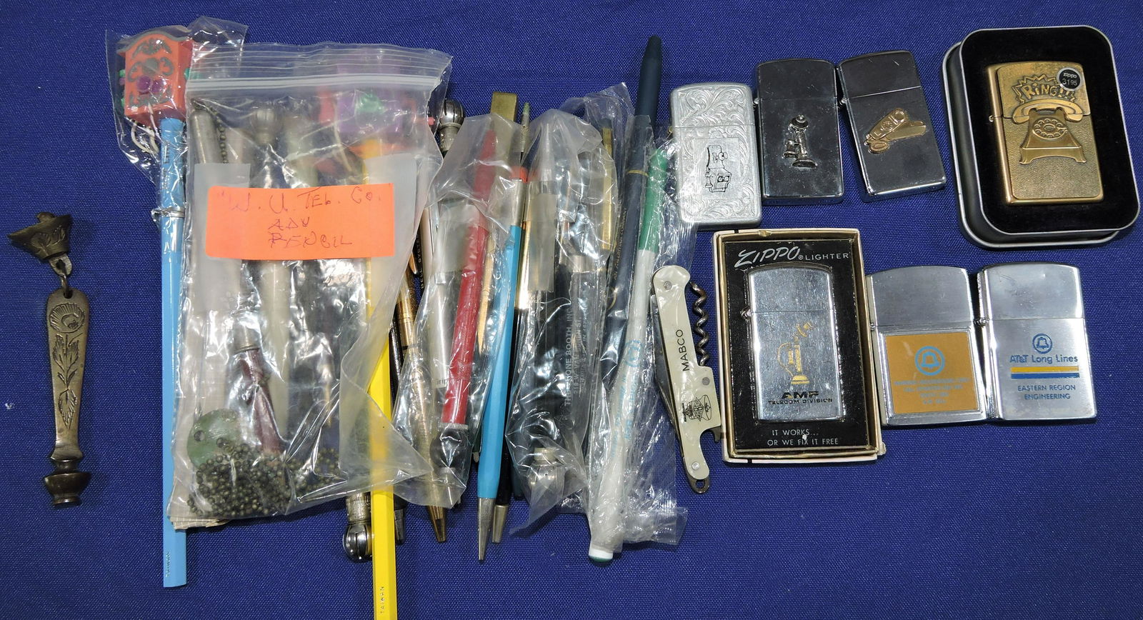 Lot of 7 telephone cigarette lighters, (1 of 1)