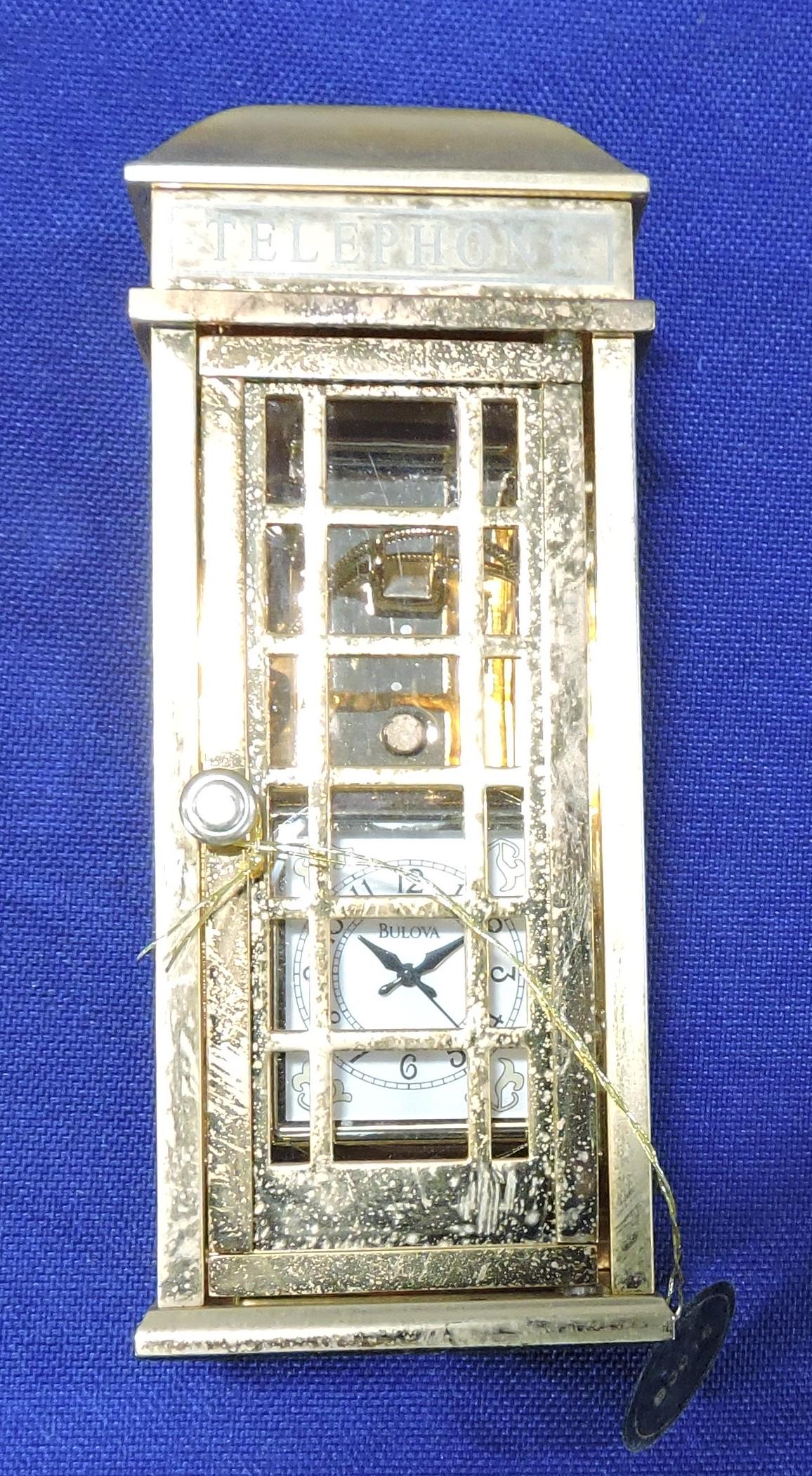 Bulova brass British telephone booth (1 of 2)