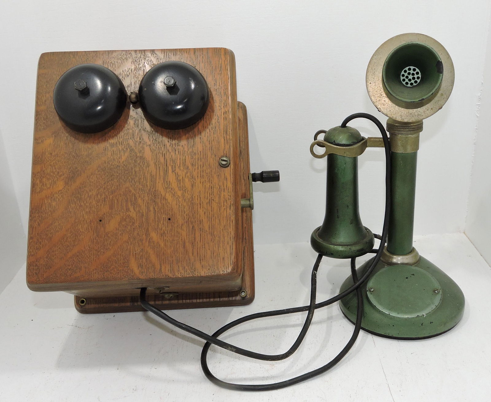 Oak ringer box and Stromberg-Carlson (1 of 1)