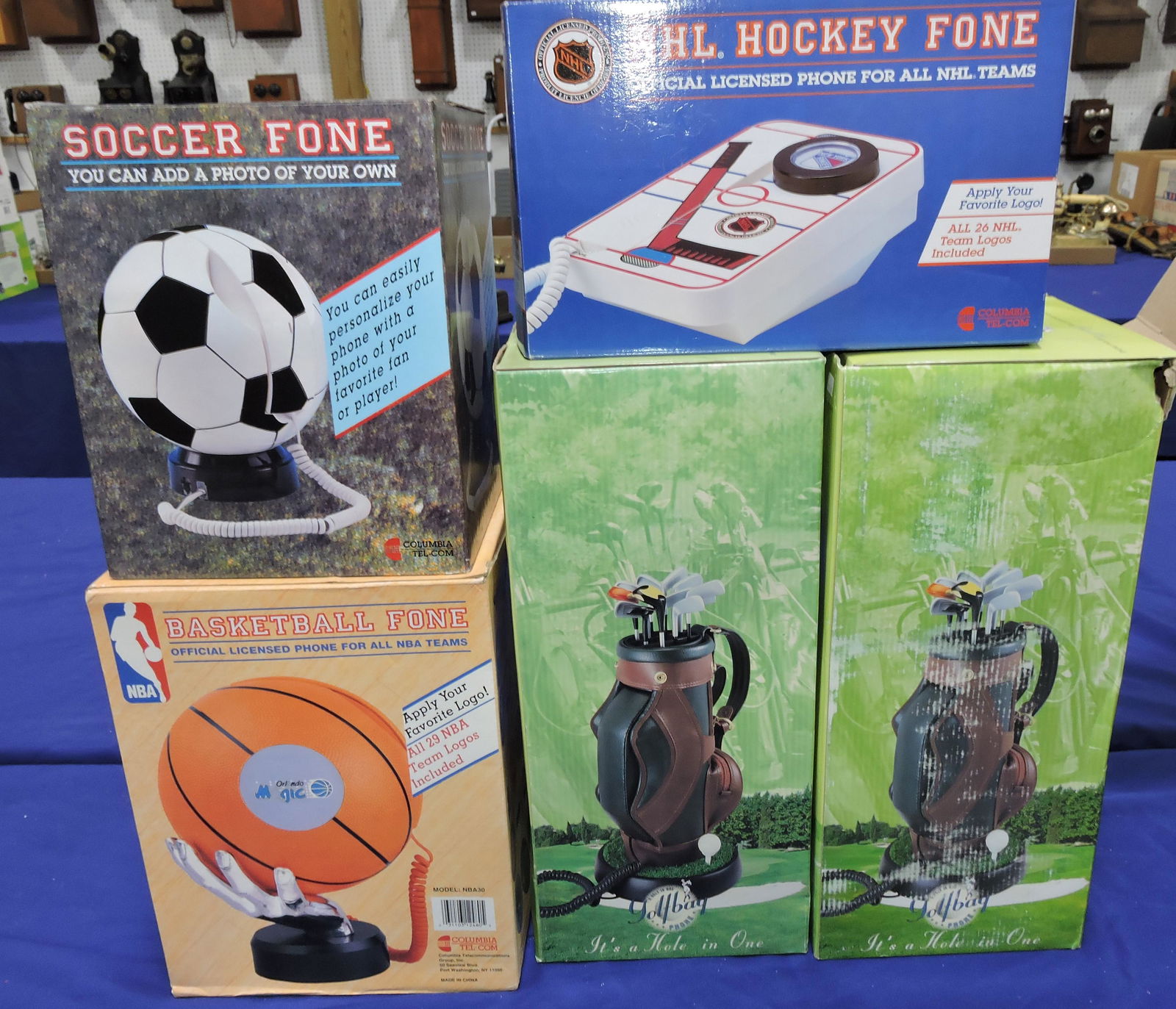 Lot of 5 novelty telephones: basketball, (1 of 1)