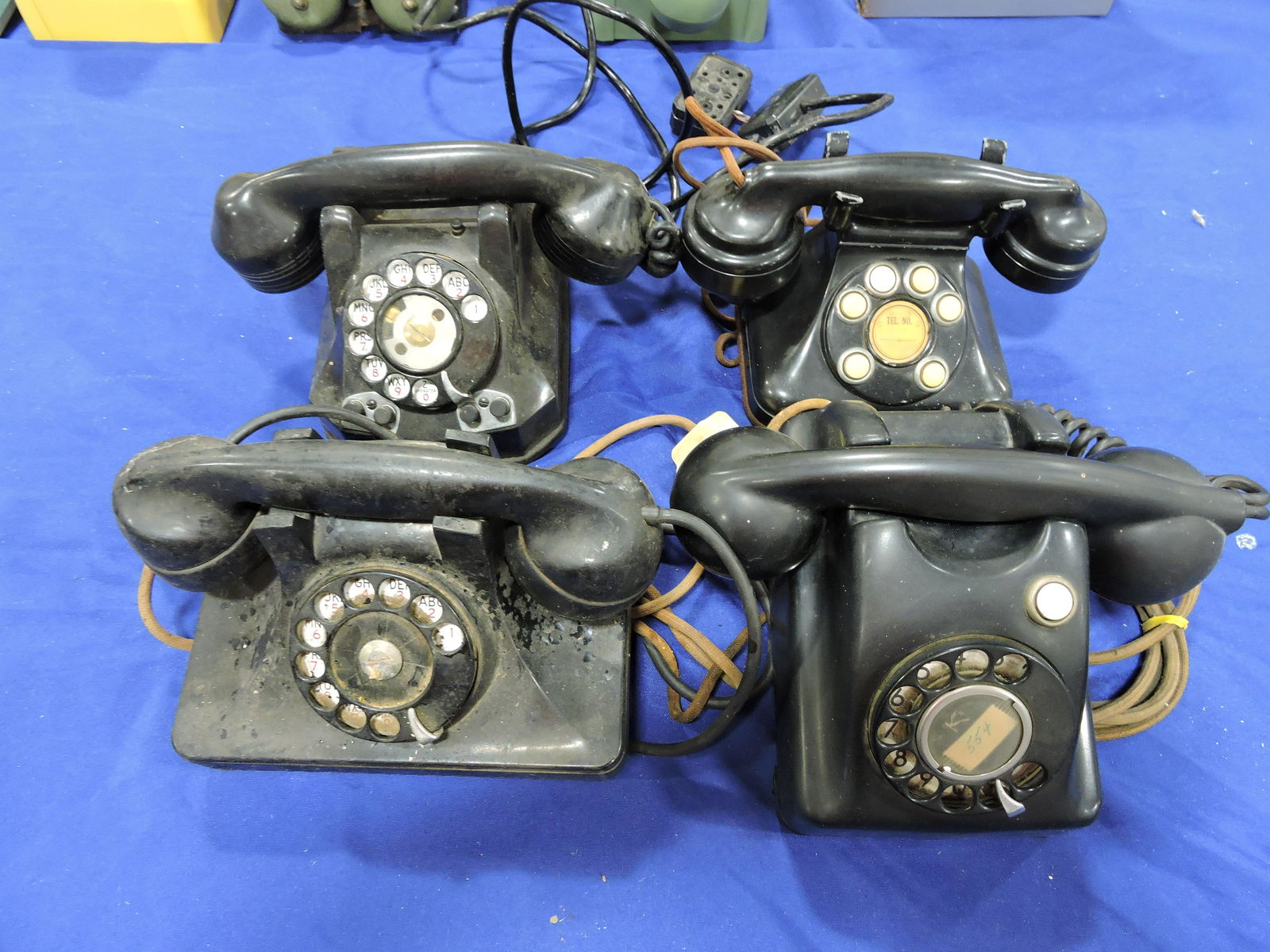 Lot of 4 early black desk telephones (1 of 1)