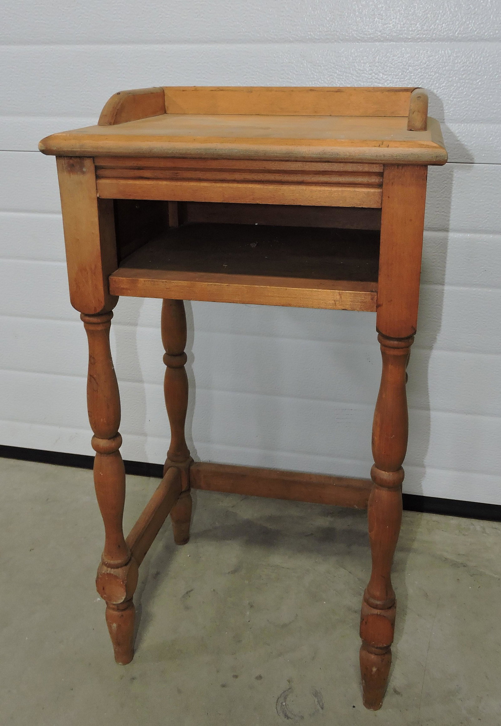 Pine telephone stand 25"h, 14 1/2"w, 11"d: .