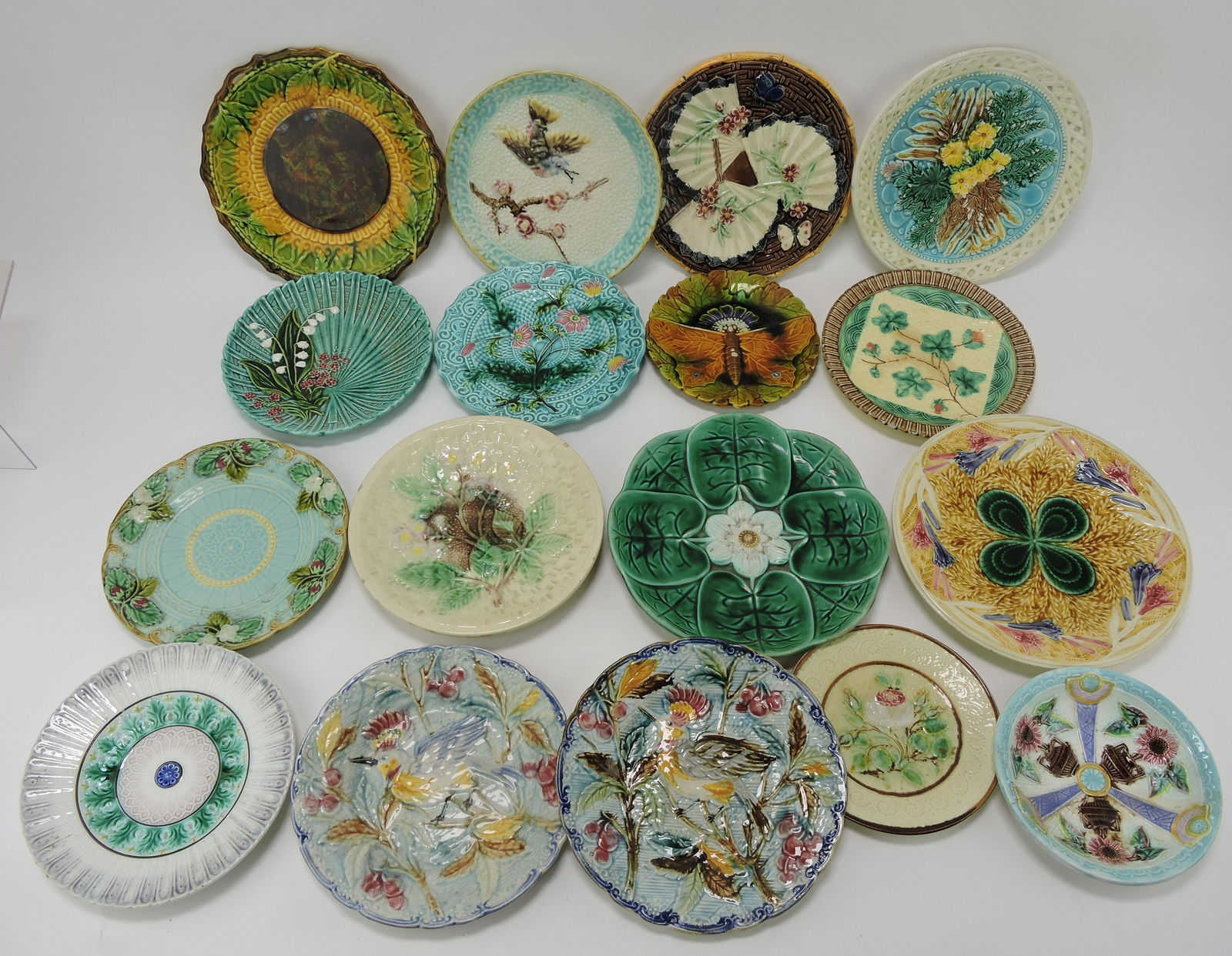 Majolica lot of 17 plates, 6 1/2" to (1 of 1)