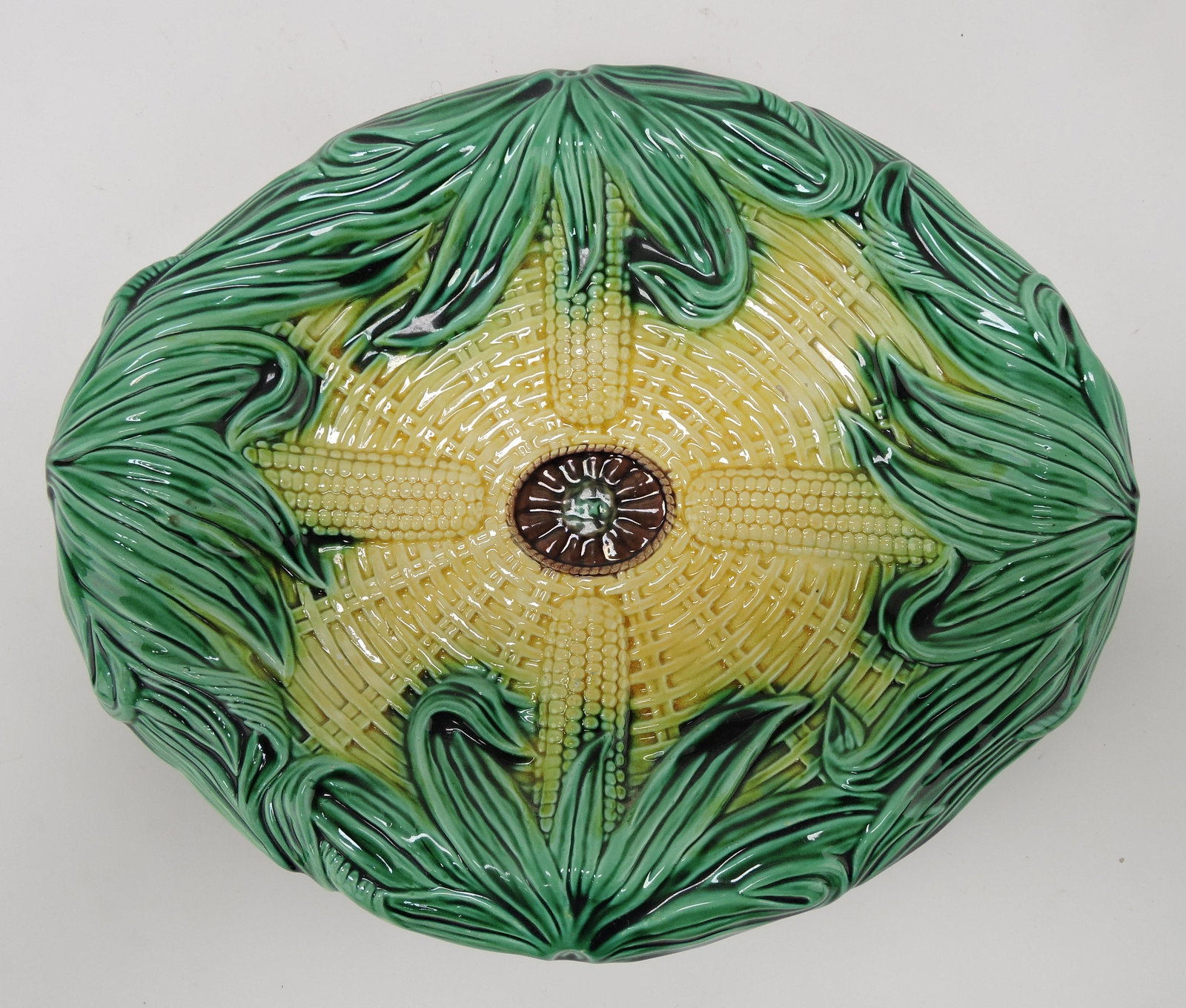 Majolica corn platter, 13" (1 of 1)