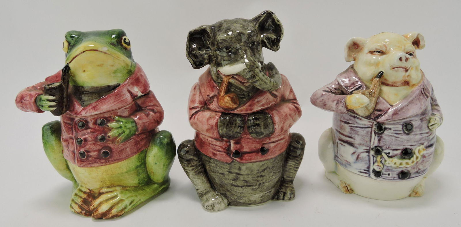 Majolica lot of 3 figural humidors: (1 of 1)