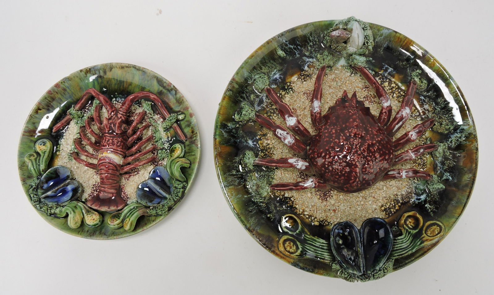 Contemporary Palissy lot of 2 plaques, (1 of 1)