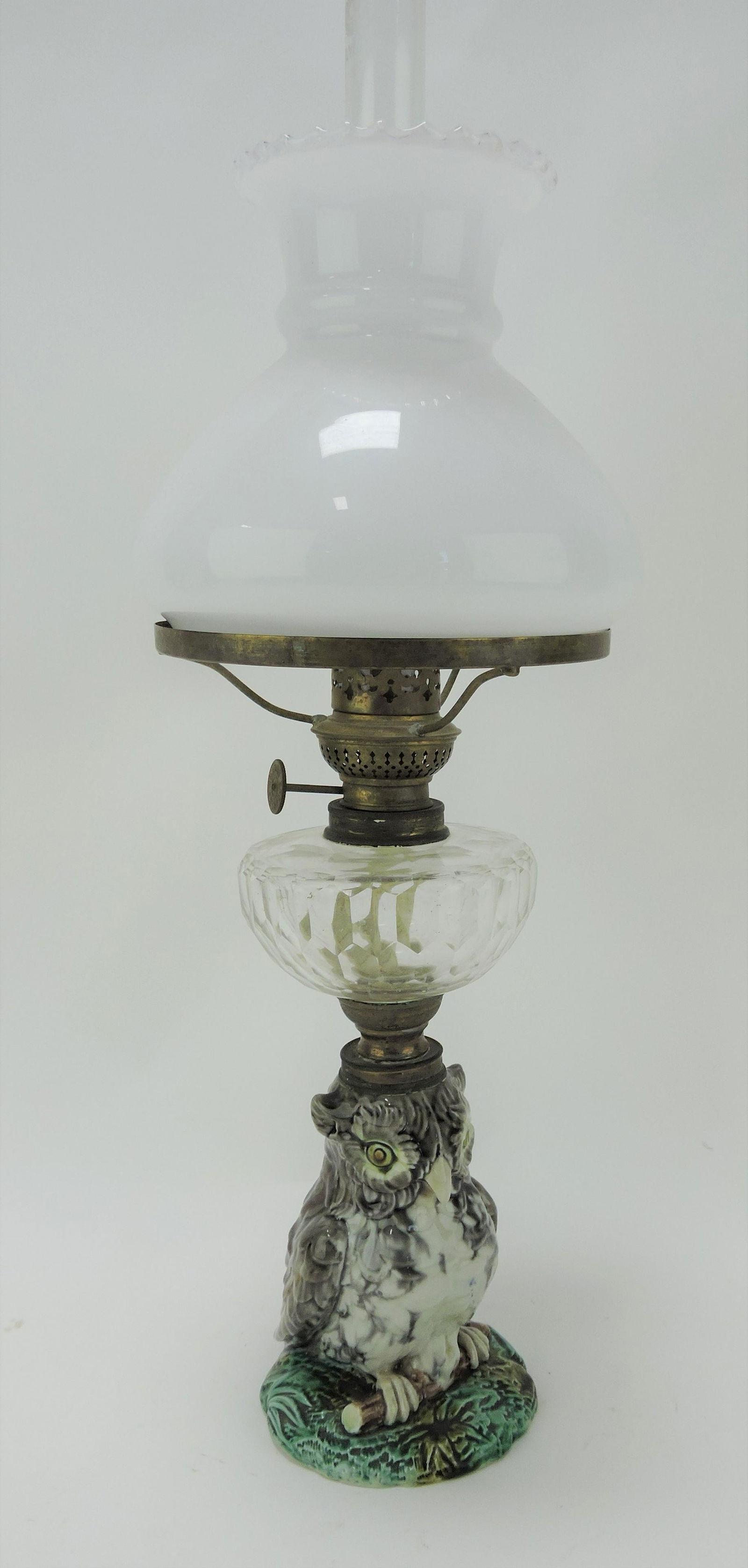 Rorstrand rare majolica owl oil lamp, (1 of 2)