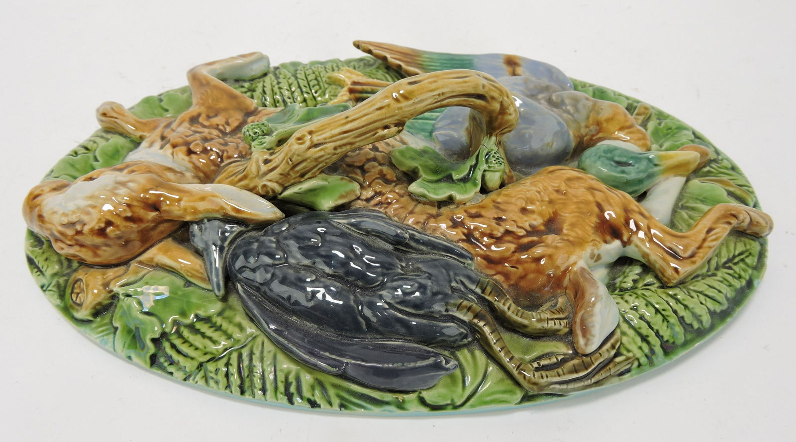 Minton majolica game dish lid, 9 1/2" (1 of 1)