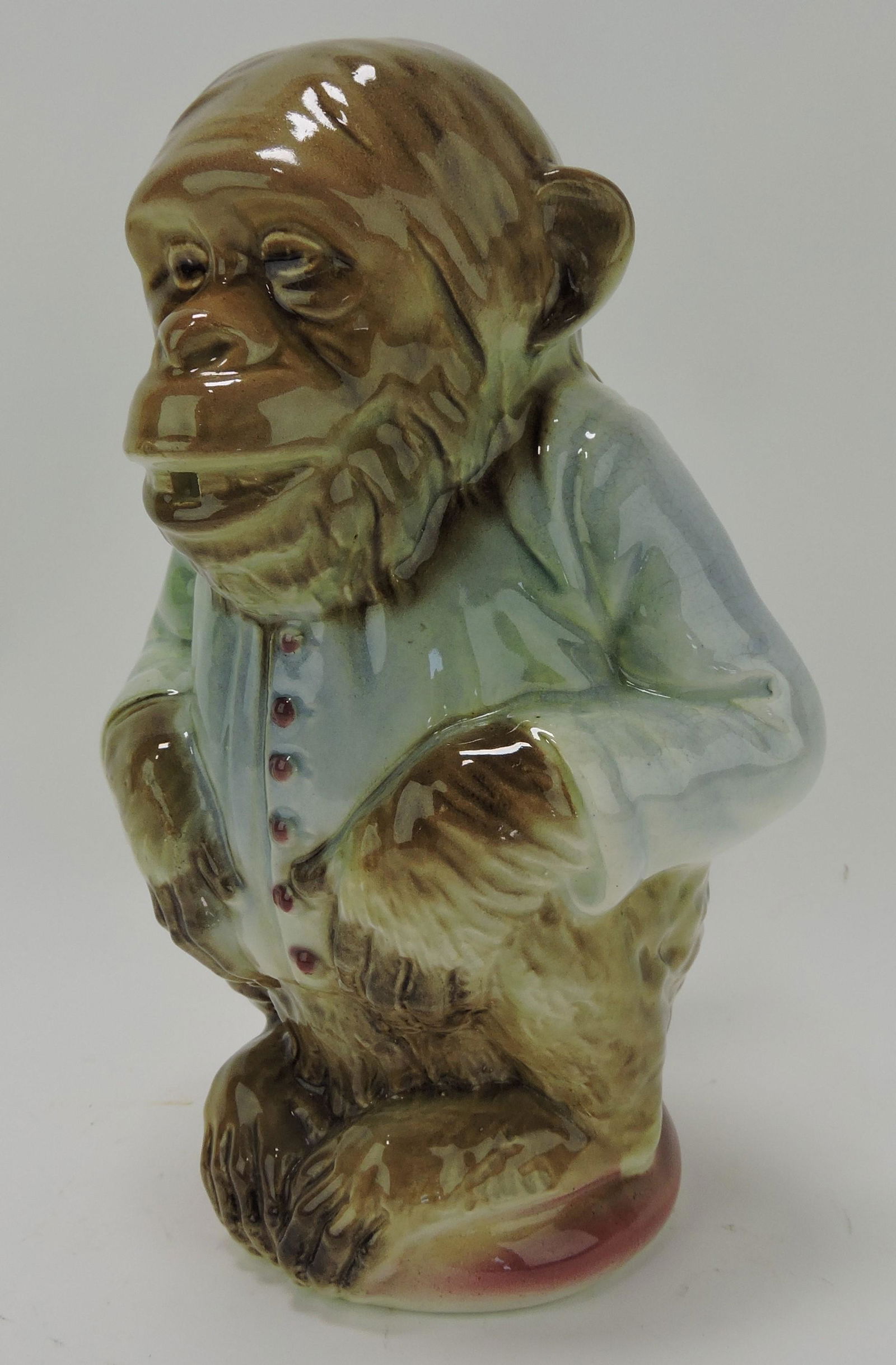 St. Clement majolica figural monkey (1 of 1)