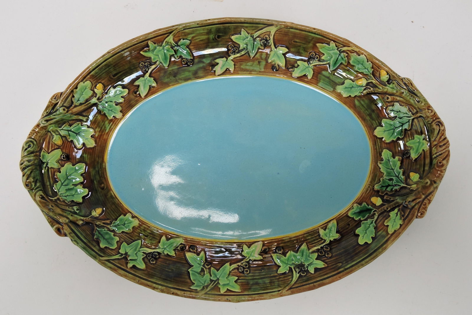 George Jones majolica oval tray with (1 of 1)