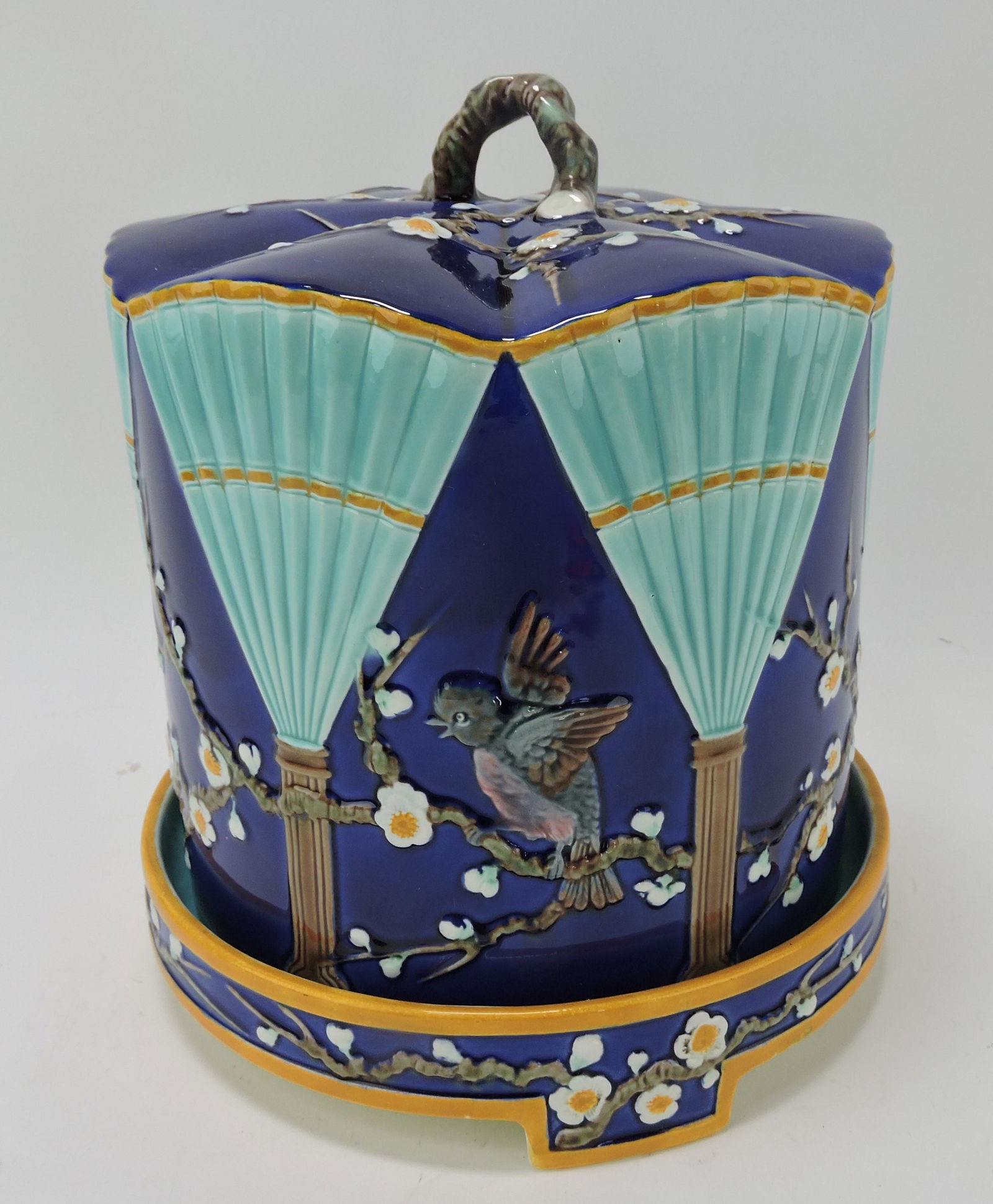 Wedgwood majolica cobalt bird and (1 of 2)