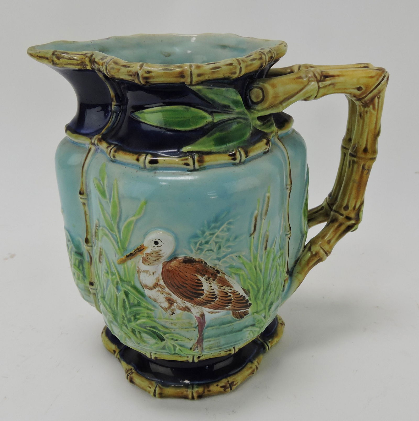 George Jones majolica stork in marsh (1 of 1)