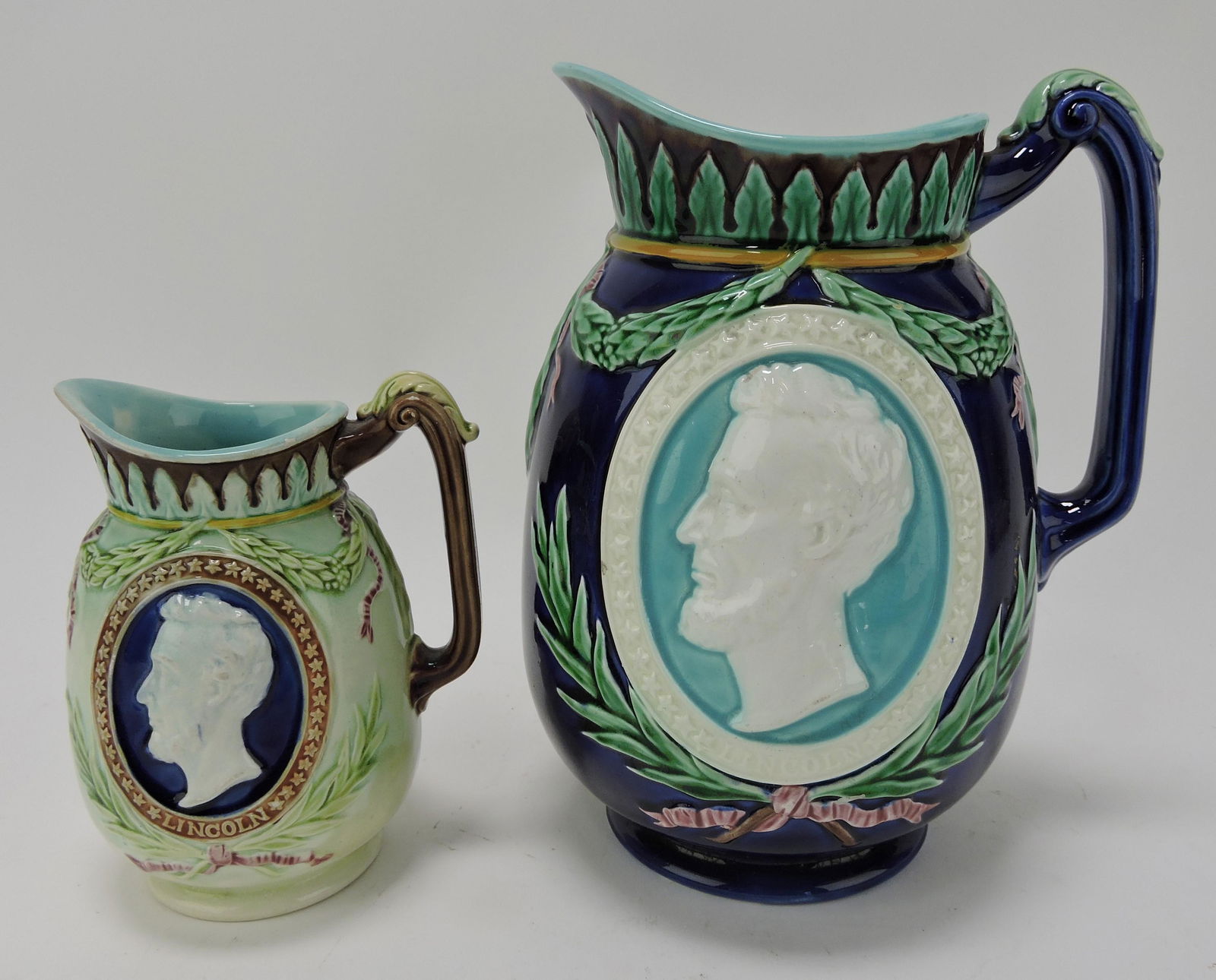 Wedgwood majolica lot of 2 pitchers (1 of 2)