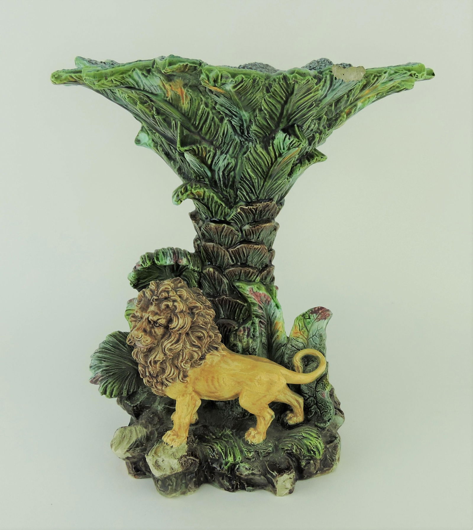 RARE Krause majolica compote with (1 of 2)