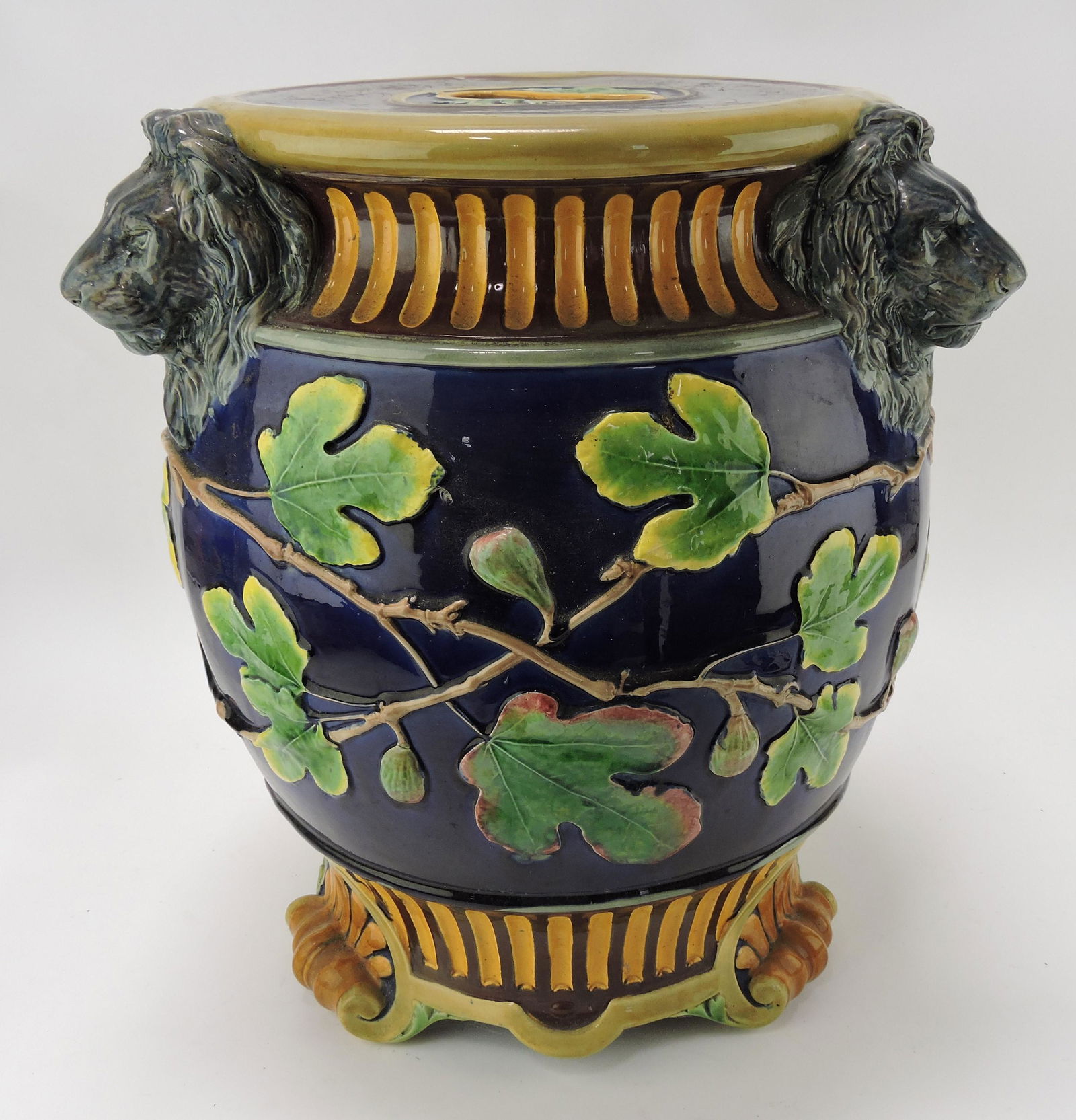 Copeland majolica garden seat with (1 of 3)