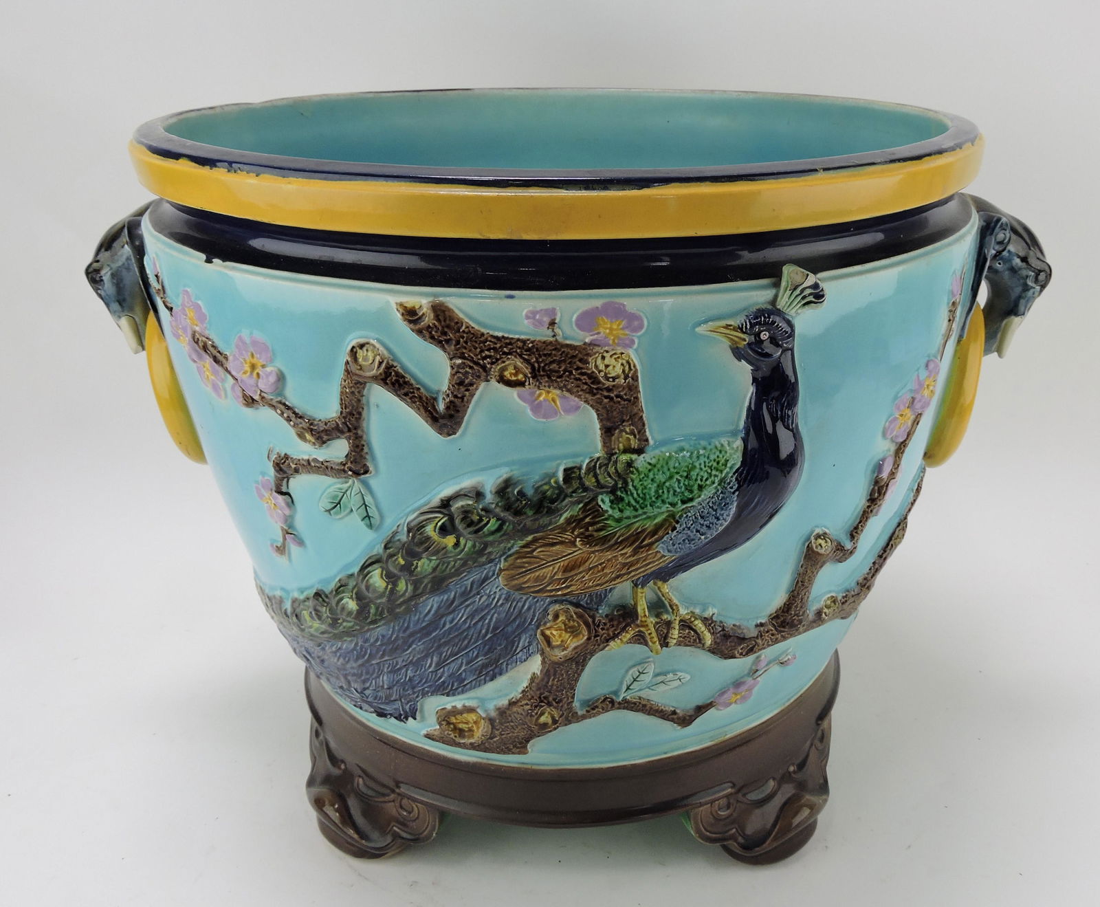 Holdcroft majolica jardiniere with (1 of 3)