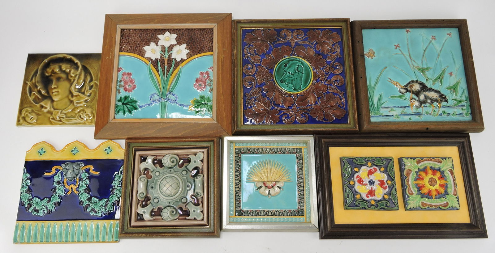 Majolica lot of 8 framed and (1 of 1)
